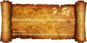 Herschkovics Szilveszter névjegykártya