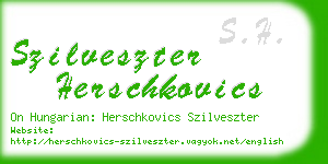 szilveszter herschkovics business card
